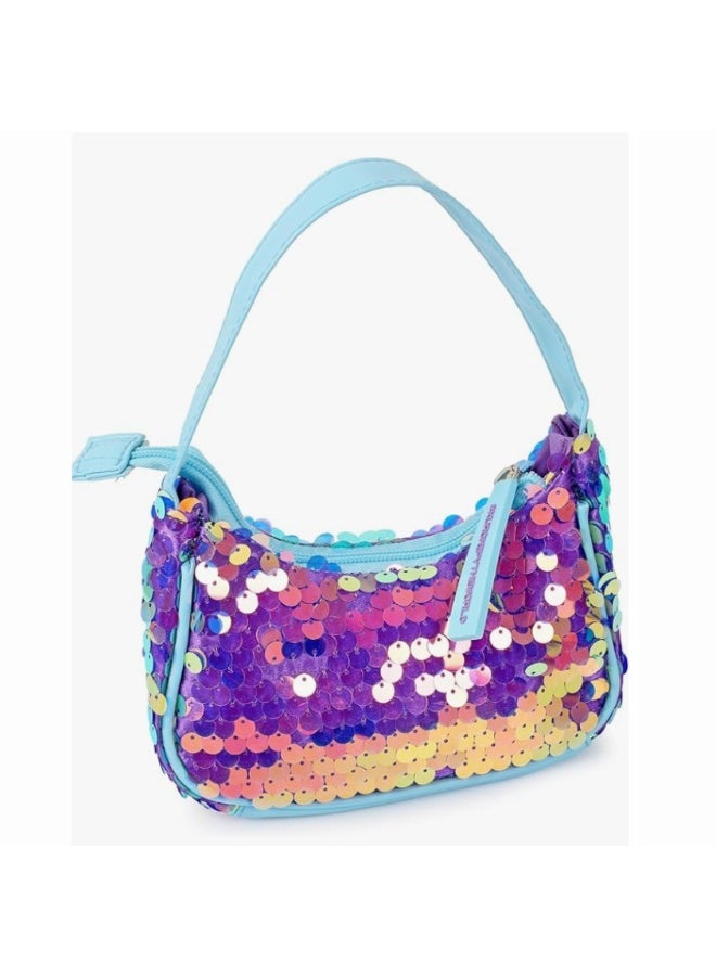 Kuromi Iridescent Sequin Shoulder Bag for Girls – Glitter Mini Handbag with Zipper - Image 3